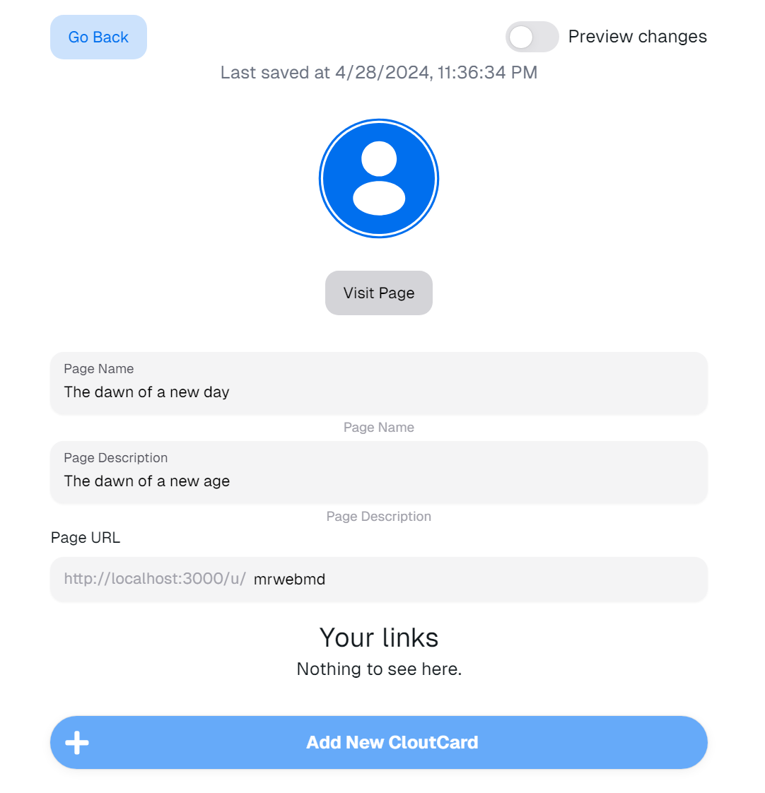 Landing page editor